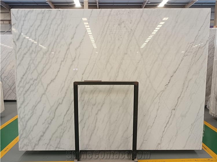 Chinese Marble Flooring White Marble Tiles with Grey Vein