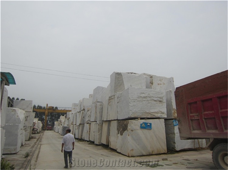 Chinese Marble Flooring White Marble Tiles with Grey Vein