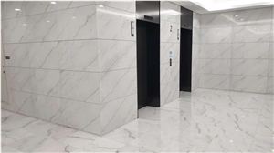 Chinese Marble Flooring White Marble Tiles with Grey Vein