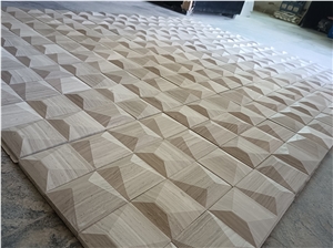Natural Marble Mosaic 3D Wall Design Outdoor Cladding Cover
