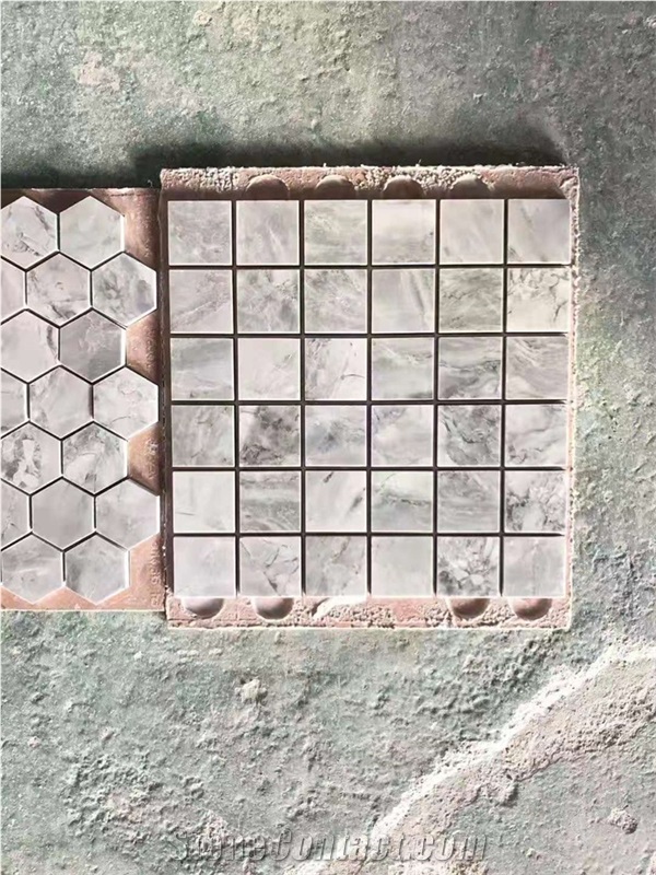Natural Super White Quartzite Mosaic Tiles Pattern 