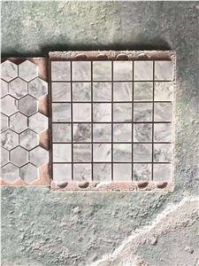 Natural Super White Quartzite Mosaic Tiles Pattern Natural Super White Quartzite Mosaic Tiles Pattern
