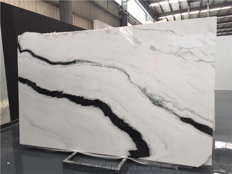 Panda White Marble Stair White Marble Bookmatch Slab Wall 