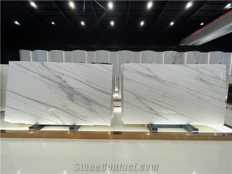 Super white Lincoln marble polished slabs