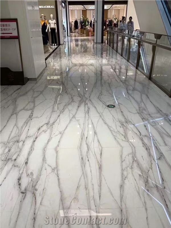 Super white Lincoln marble polished slabs
