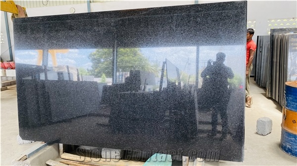 Black Galaxy Granite Slabs,Tiles 