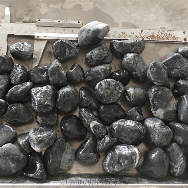 Landscaping stone black pebble stone for decoration
