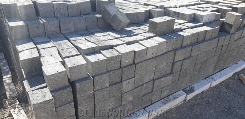 Black basalt cobble stone