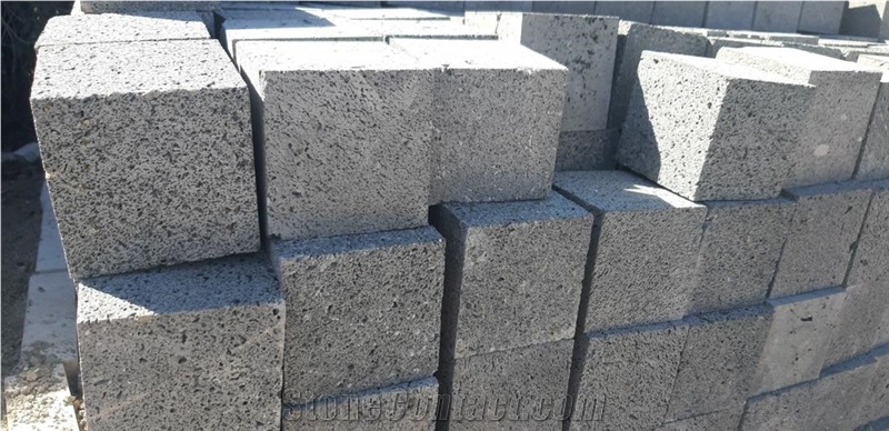 Black basalt cobble stone