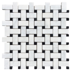 Carrara White Polished Marble Mosaics