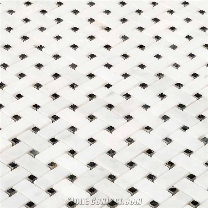 Carrara White Polished Marble Mosaics
