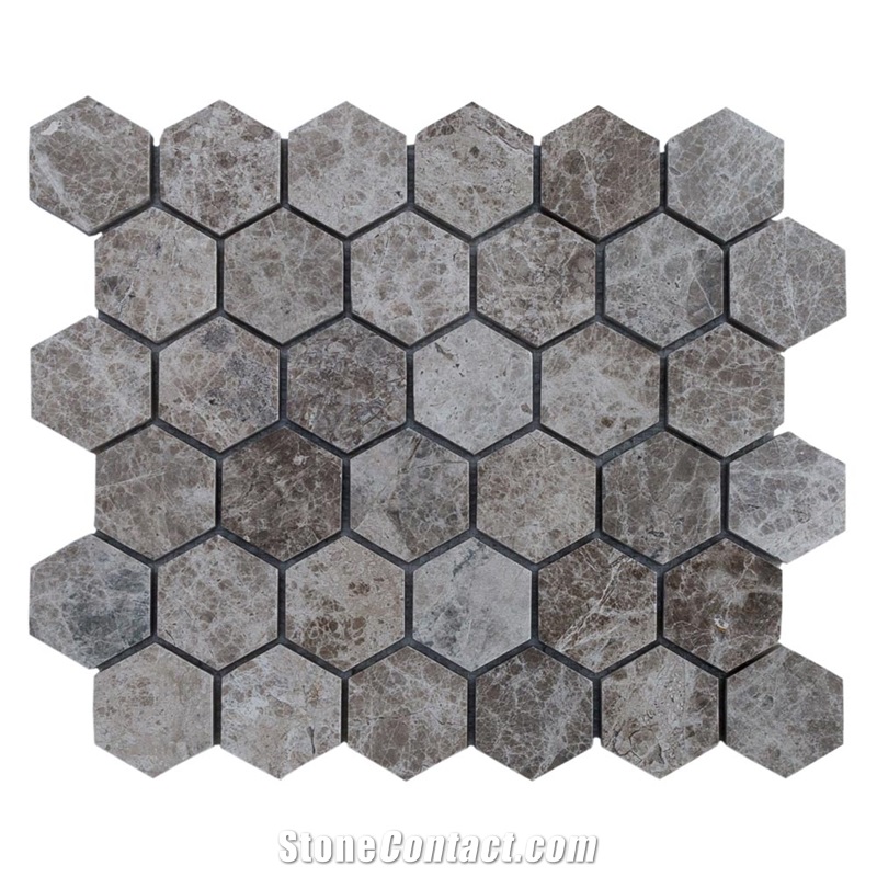 Silver Emperador Polished Marble Mosaics
