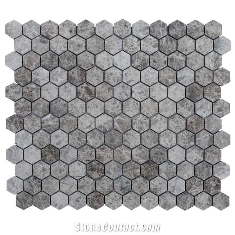 Silver Emperador Polished Marble Mosaics