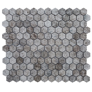 Silver Emperador Polished Marble Mosaics