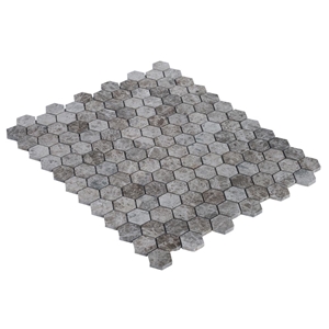 Silver Emperador Polished Marble Mosaics