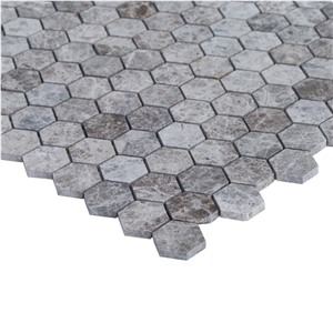 Silver Emperador Polished Marble Mosaics