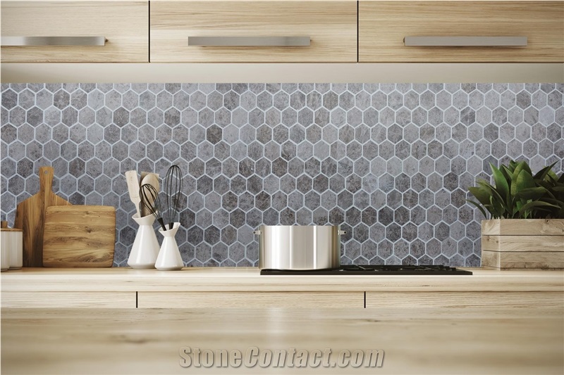 Silver Emperador Polished Marble Mosaics