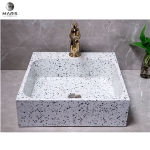 China Colored Bathroom Sinks Waterproof Stone Terrazzo 