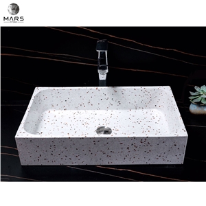 China Colored Bathroom Sinks Waterproof Stone Terrazzo 