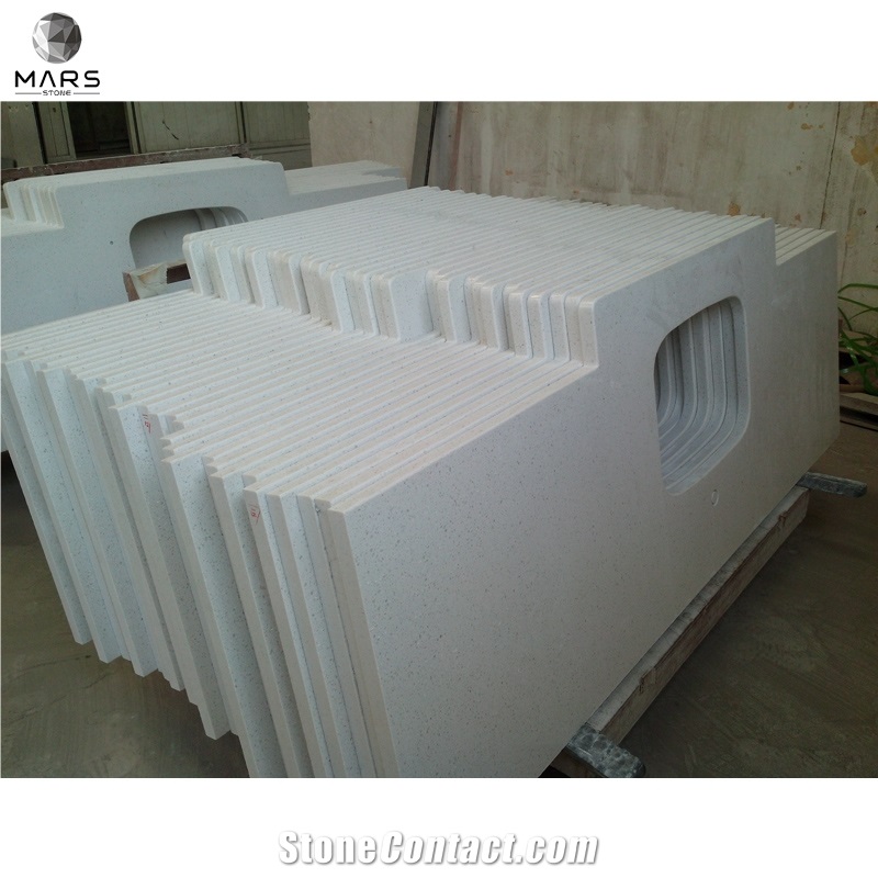 Customized Artificial Marble Quartz Countertop For Kitchens