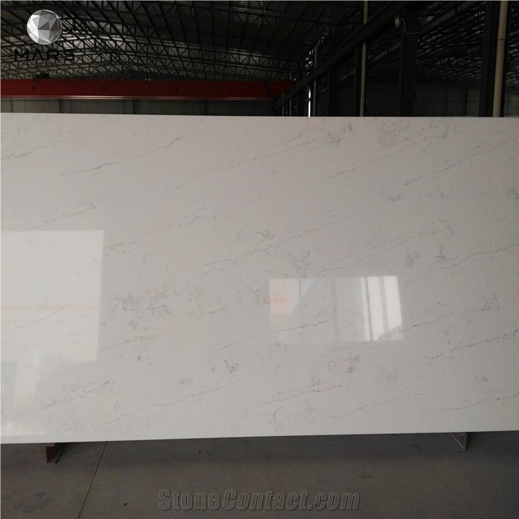 Factory Popular Design White Carrara Quartz Countertops Slab