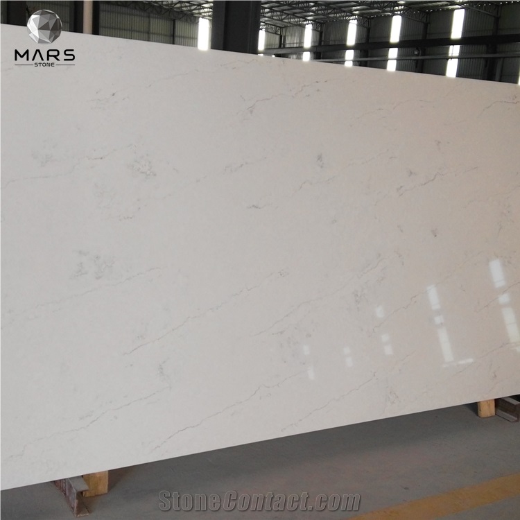 Factory Popular Design White Carrara Quartz Countertops Slab