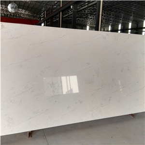 Factory Popular Design White Carrara Quartz Countertops Slab