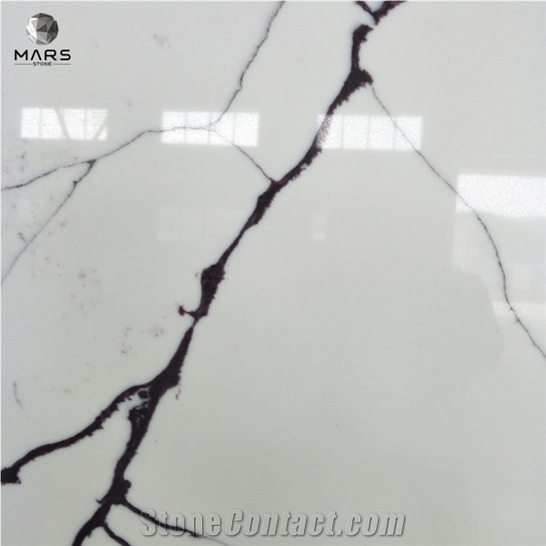 Factory Price Polished White Calcutta Artificial Quartz Slab