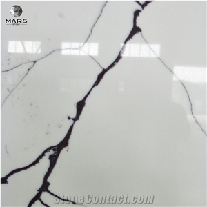 Factory Price Polished White Calcutta Artificial Quartz Slab