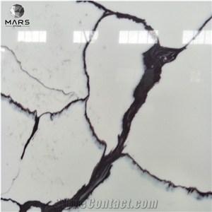 Factory Price Polished White Calcutta Artificial Quartz Slab