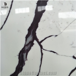 Factory Price Polished White Calcutta Artificial Quartz Slab