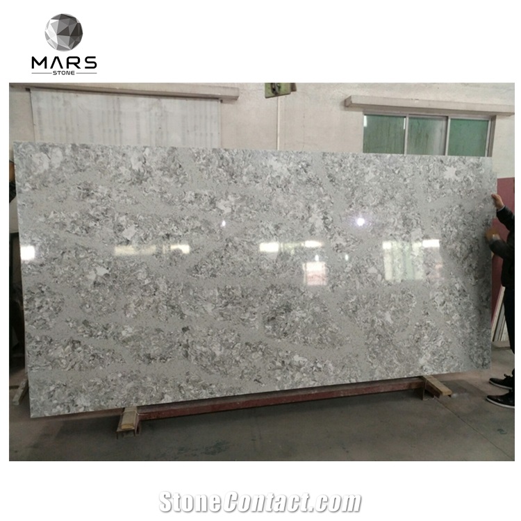 HOT China Cheap Artificial Silver Fox Grey Quartz Slabs