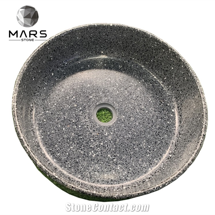 Modern Design New Blue Terrazzo Stone Bathroom Basin Sink 
