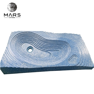 Modern Design New Blue Terrazzo Stone Bathroom Basin Sink 