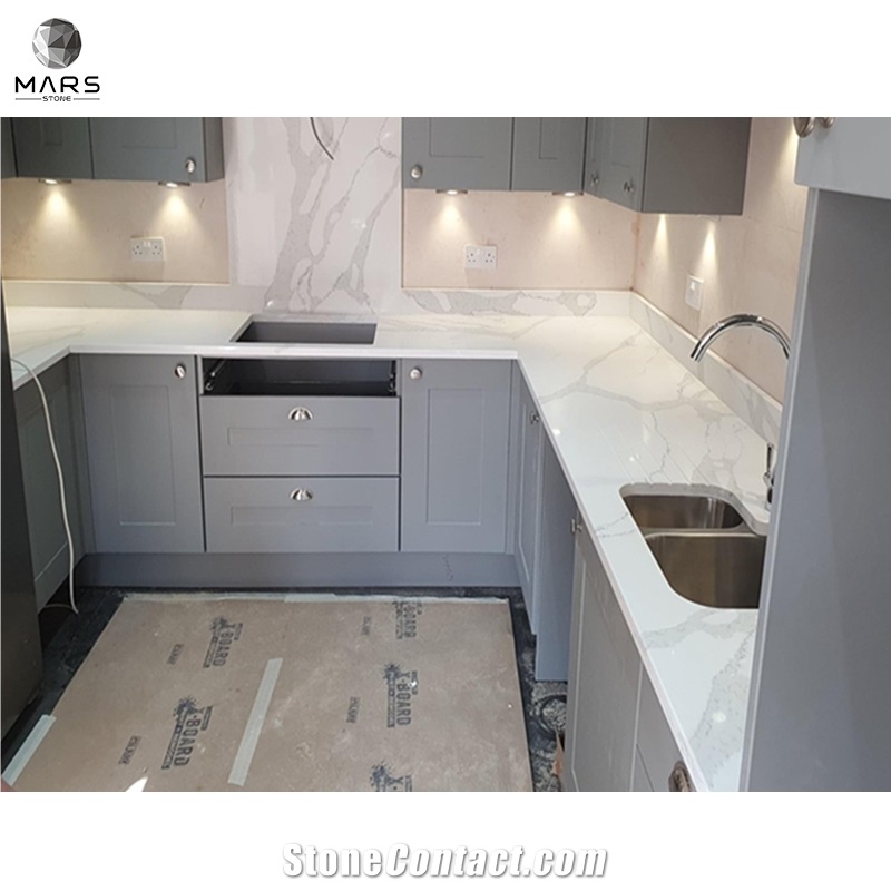 Popular Custom Engineered Quartz Stone Kitchen Countertops