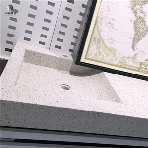 White Cement Concrete Terrazzo Wash Basins and for Bathroom