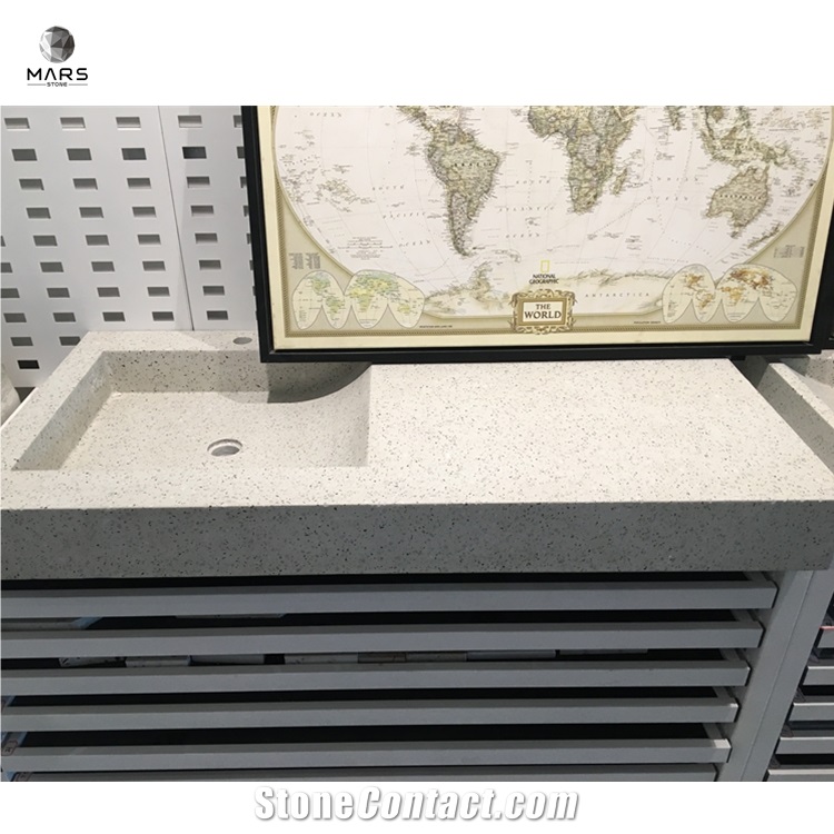 White Cement Concrete Terrazzo Wash Basins and for Bathroom