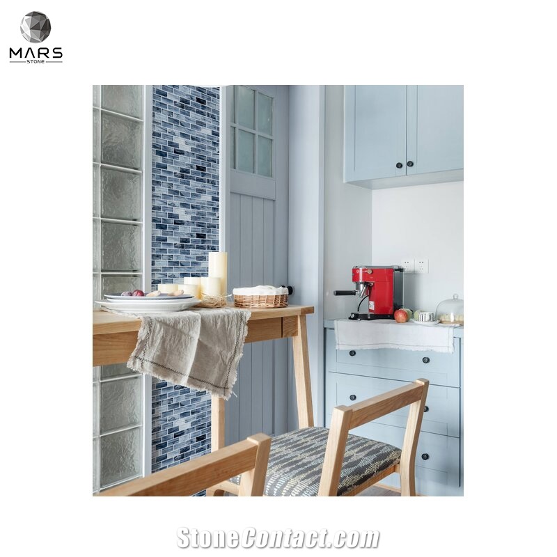 2021 Crystal Marble Stone Strip Brick Glass Mosaic Tile
