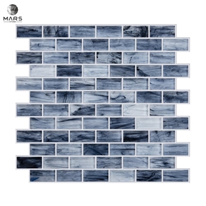 2021 Crystal Marble Stone Strip Brick Glass Mosaic Tile