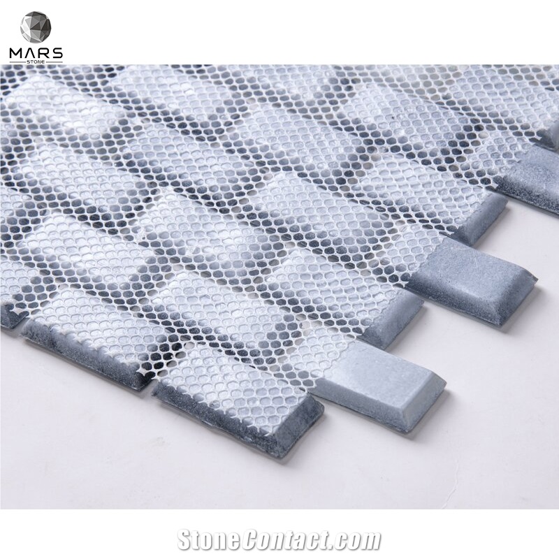 2021 Crystal Marble Stone Strip Brick Glass Mosaic Tile