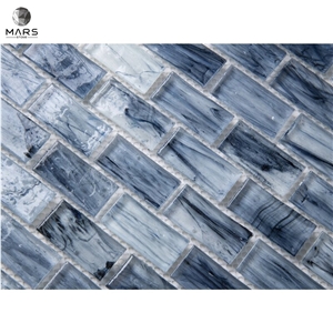 2021 Crystal Marble Stone Strip Brick Glass Mosaic Tile