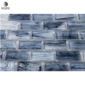2021 Crystal Marble Stone Strip Brick Glass Mosaic Tile