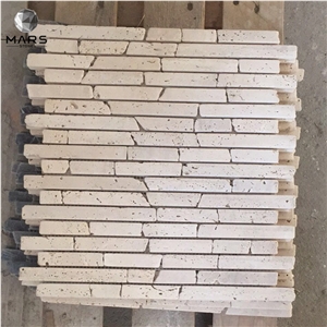 2021 Hot Selling Travertine Linear Strip Mosaic Tile Factory