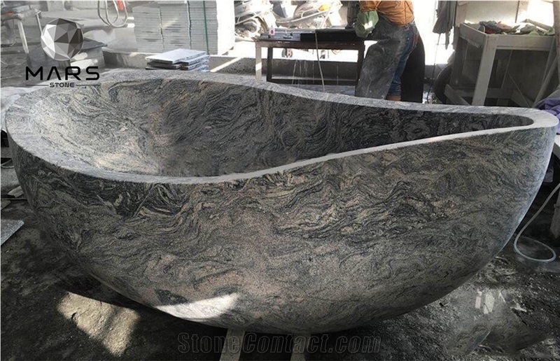 2021 Modern Design Irregular Sand Wave Granite Bathtub Price