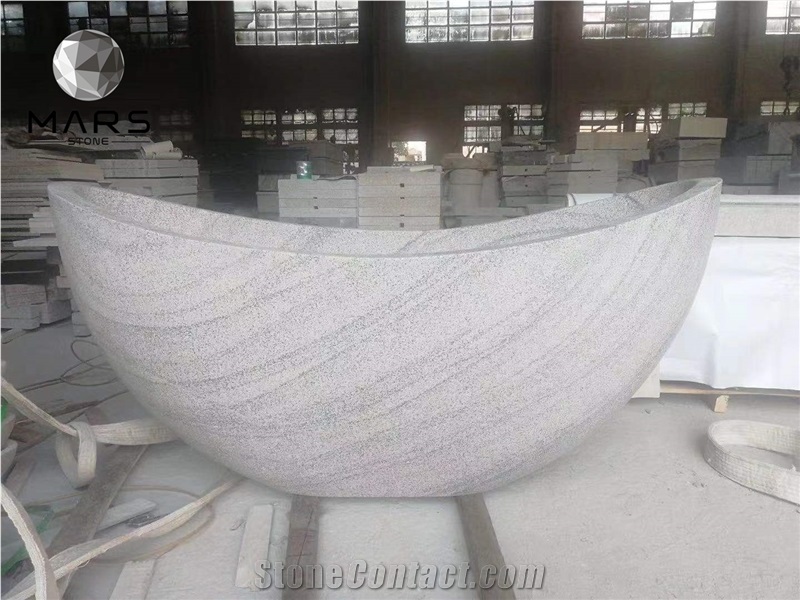 2021 Modern Design Irregular Sand Wave Granite Bathtub Price