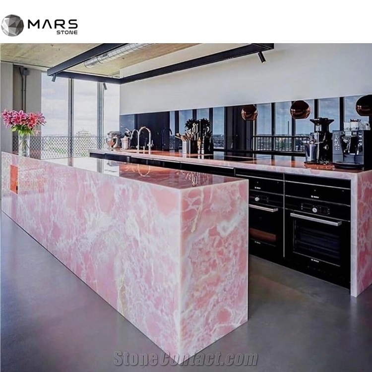 2021 Popular Luxury Natural Pink Onyx For countertops