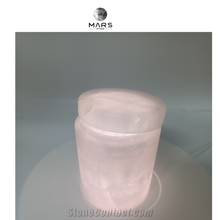 Amazon Hot Pink Onyx Back Lit Translucent Pink Candle Jar
