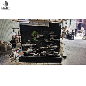 Black Granite Water Fountain For Courtyard Decorative Statue