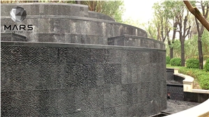 Black Stone Granite Floor for garden For Water Fall