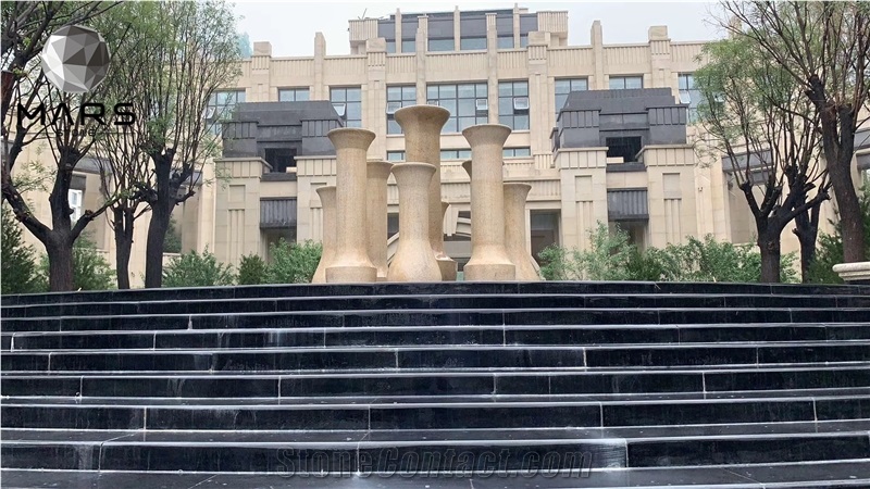Black Stone Granite Floor for garden For Water Fall